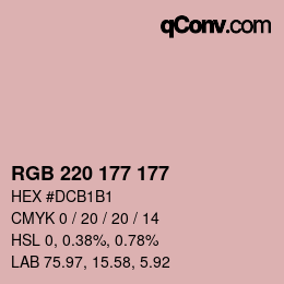 Farbcode: RGB 220 177 177 | qconv.com