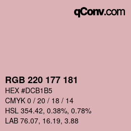 Color code: RGB 220 177 181 | qconv.com