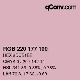颜色代码: RGB 220 177 190 | qconv.com