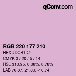 Code couleur: RGB 220 177 210 | qconv.com