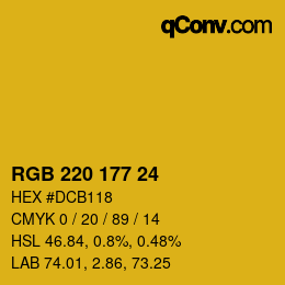 Código de color: RGB 220 177 24 | qconv.com