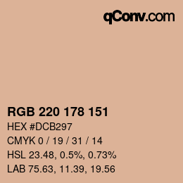 カラーコード: RGB 220 178 151 | qconv.com