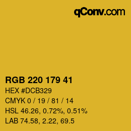 颜色代码: RGB 220 179 41 | qconv.com