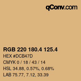 カラーコード: RGB 220 180.4 125.4 | qconv.com