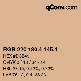 カラーコード: RGB 220 180.4 145.4 | qconv.com