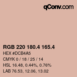 カラーコード: RGB 220 180.4 165.4 | qconv.com