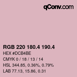 カラーコード: RGB 220 180.4 190.4 | qconv.com