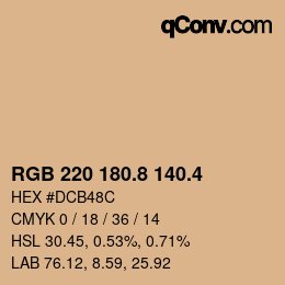 カラーコード: RGB 220 180.8 140.4 | qconv.com