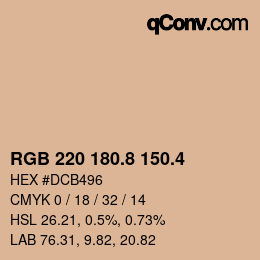 カラーコード: RGB 220 180.8 150.4 | qconv.com