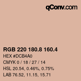 カラーコード: RGB 220 180.8 160.4 | qconv.com