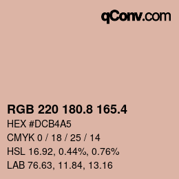 カラーコード: RGB 220 180.8 165.4 | qconv.com