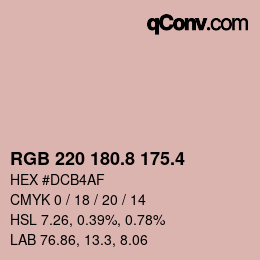カラーコード: RGB 220 180.8 175.4 | qconv.com