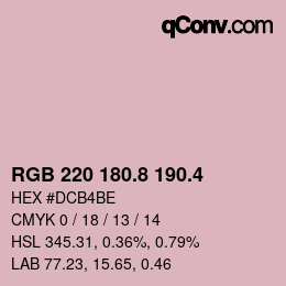 カラーコード: RGB 220 180.8 190.4 | qconv.com