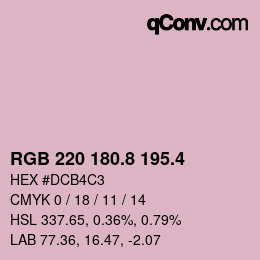 カラーコード: RGB 220 180.8 195.4 | qconv.com