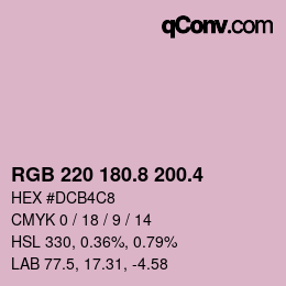 カラーコード: RGB 220 180.8 200.4 | qconv.com