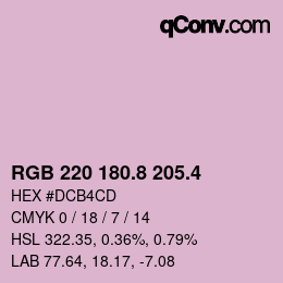 カラーコード: RGB 220 180.8 205.4 | qconv.com