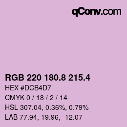 カラーコード: RGB 220 180.8 215.4 | qconv.com