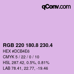 カラーコード: RGB 220 180.8 230.4 | qconv.com