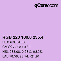 カラーコード: RGB 220 180.8 235.4 | qconv.com