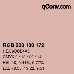 Código de color: RGB 220 180 172 | qconv.com