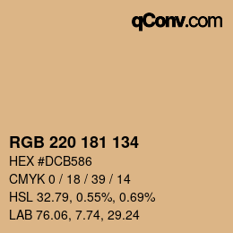 Farbcode: RGB 220 181 134 | qconv.com