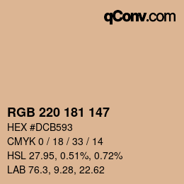 Color code: RGB 220 181 147 | qconv.com