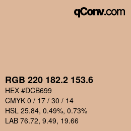 カラーコード: RGB 220 182.2 153.6 | qconv.com