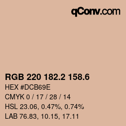 カラーコード: RGB 220 182.2 158.6 | qconv.com
