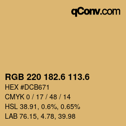 カラーコード: RGB 220 182.6 113.6 | qconv.com