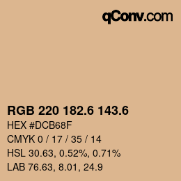 カラーコード: RGB 220 182.6 143.6 | qconv.com