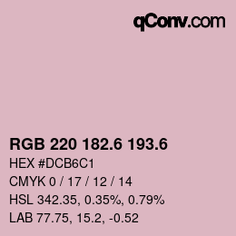 カラーコード: RGB 220 182.6 193.6 | qconv.com