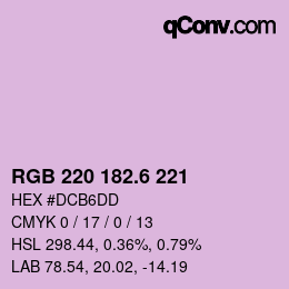 カラーコード: RGB 220 182.6 221 | qconv.com