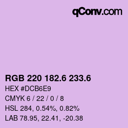 カラーコード: RGB 220 182.6 233.6 | qconv.com