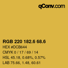 カラーコード: RGB 220 182.6 68.6 | qconv.com