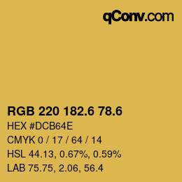 カラーコード: RGB 220 182.6 78.6 | qconv.com