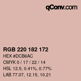 カラーコード: RGB 220 182 172 | qconv.com