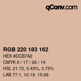 Color code: RGB 220 183 162 | qconv.com