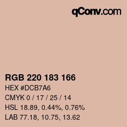 Code couleur: RGB 220 183 166 | qconv.com