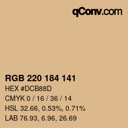 カラーコード: RGB 220 184 141 | qconv.com