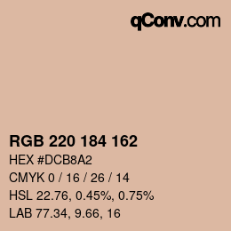 Color code: RGB 220 184 162 | qconv.com