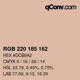 Color code: RGB 220 185 162 | qconv.com
