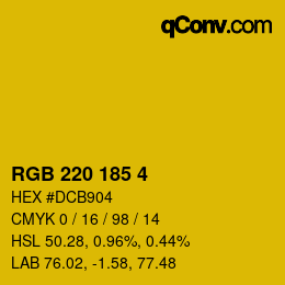 Farbcode: RGB 220 185 4 | qconv.com