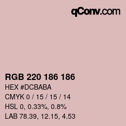 Color code: RGB 220 186 186 | qconv.com