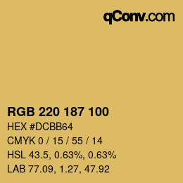 Color code: RGB 220 187 100 | qconv.com