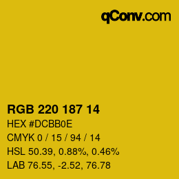 Color code: RGB 220 187 14 | qconv.com