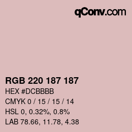 Color code: RGB 220 187 187 | qconv.com