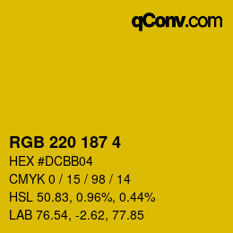 Color code: RGB 220 187 4 | qconv.com