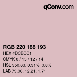 カラーコード: RGB 220 188 193 | qconv.com