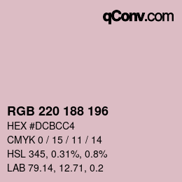 Código de color: RGB 220 188 196 | qconv.com