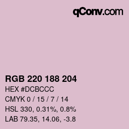 Color code: RGB 220 188 204 | qconv.com
